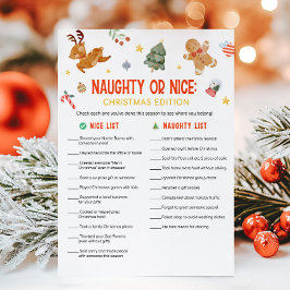 Christmas Naughty or Nice Game Feiertagskarte