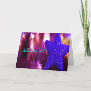 Christmas Navidad Blue Star Feiertagskarte