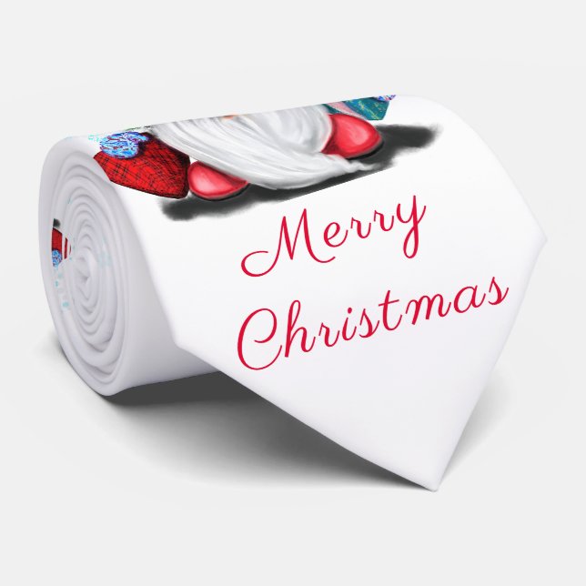 Christmas Neck Tie Gnomes mit Geschenken Krawatte (Gerollt)