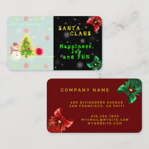 Christmas Neon Trendy Holiday Collection Visitenkarte