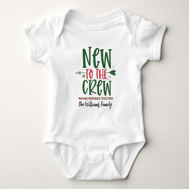 Christmas New To The Crew Custom First Christmas Baby Strampler (Vorderseite)