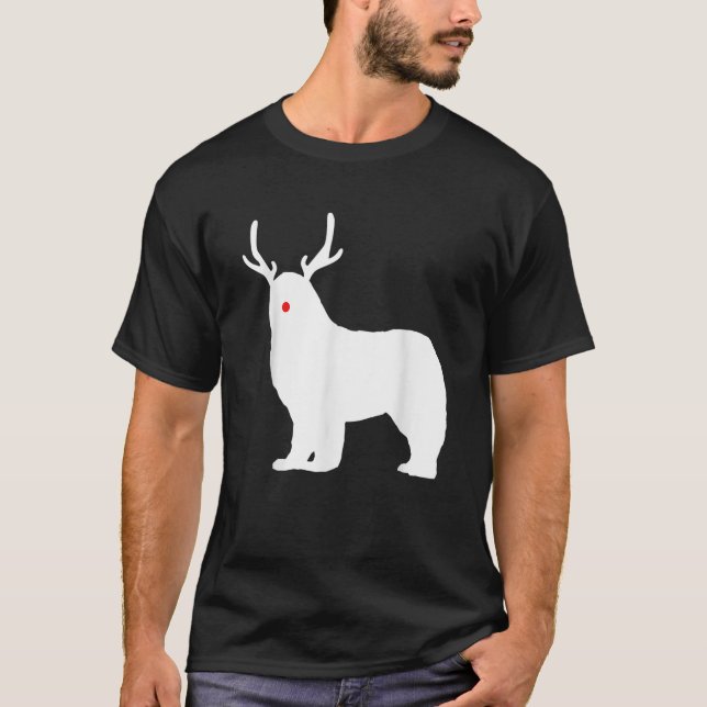 Christmas Newfoundland Reindeer Newfie Dog Gift  T-Shirt (Vorderseite)