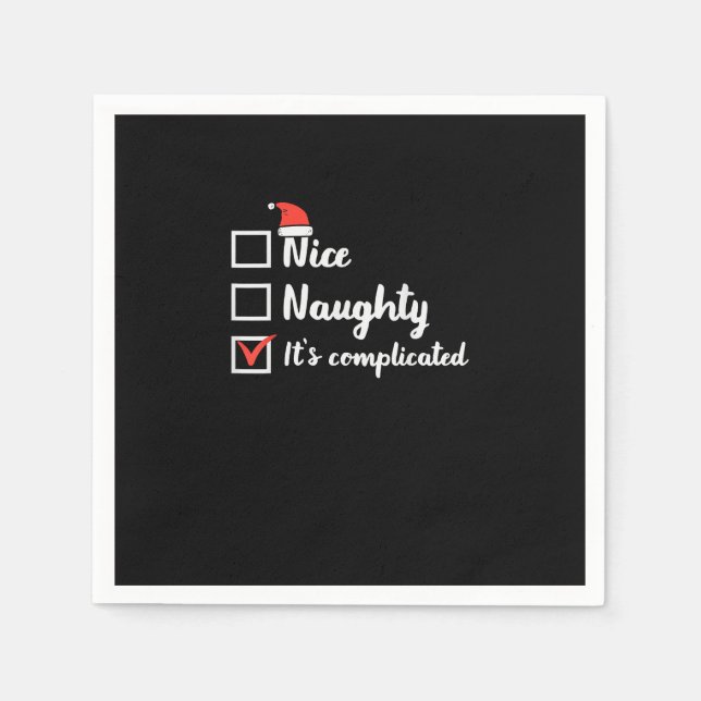 Christmas Nice Naughty Its Complicated  Serviette (Vorderseite)