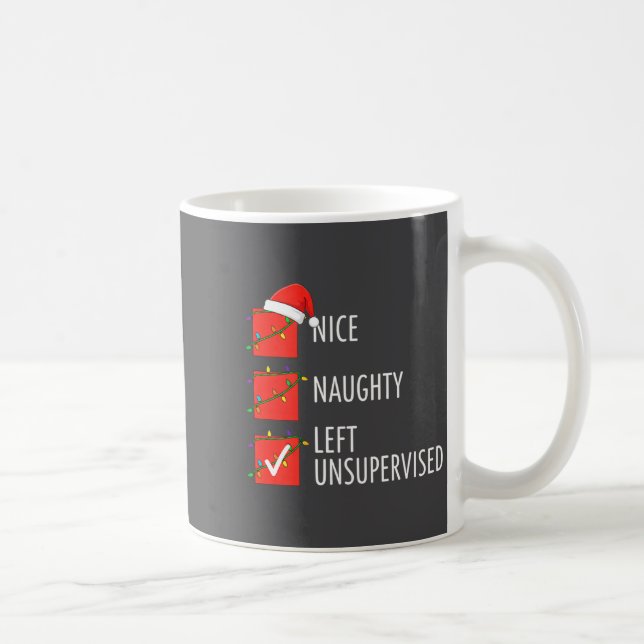 Christmas Nice Naughty Left Unsupervised Naughty O Kaffeetasse (Rechts)