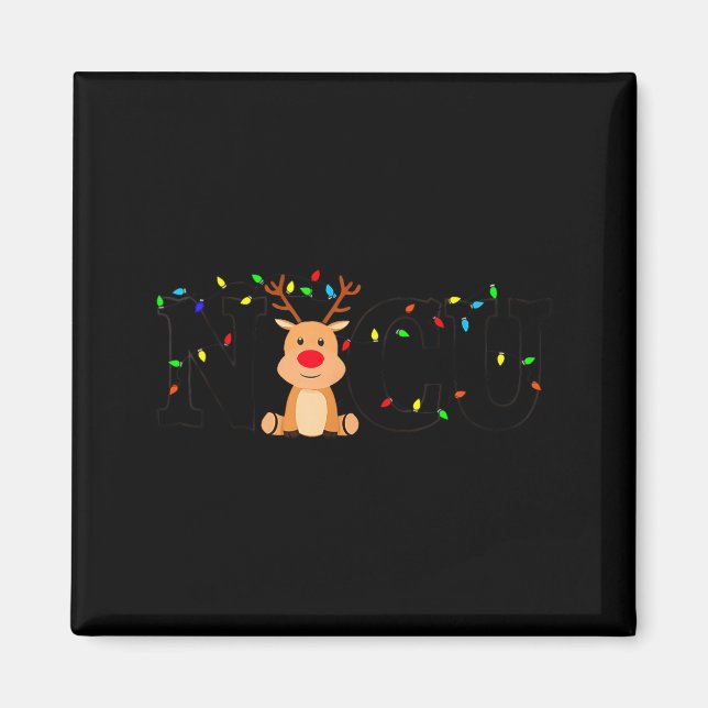 Christmas Nicu Nurse Crew Santa Reindeer Love Nurs Magnet (Vorne)