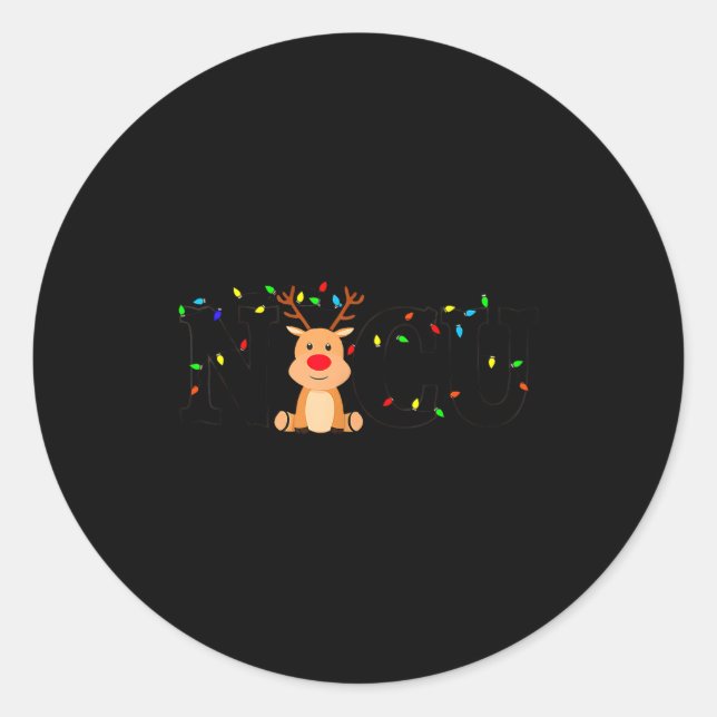 Christmas Nicu Nurse Crew Santa Reindeer Love Nurs Runder Aufkleber (Vorderseite)