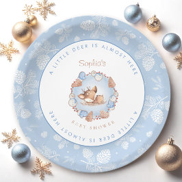 Christmas Niedlich Blue Deer Boy Baby Dusche Pappteller