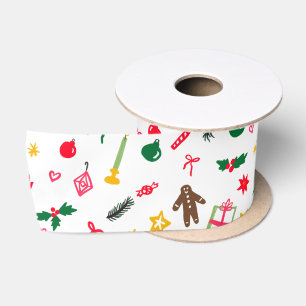 CHRISTMAS Niedlich Doodle Whimsical CUSTOM Urlaub Satinband