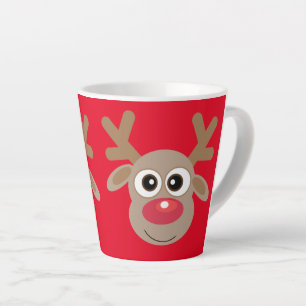 Christmas Niedlich Reindeer Cartoon Red Milchtasse