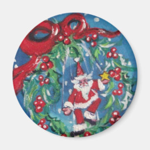 CHRISTMAS NIGHT CROWN MIT RED RIBBON MAGNET
