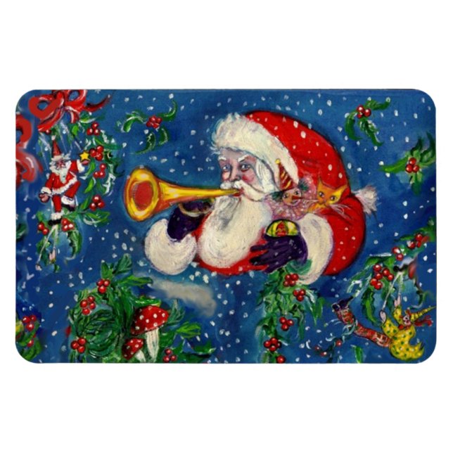 CHRISTMAS NIGHT / SANTA BUGLER MAGNET (Horizontal)
