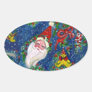 CHRISTMAS NIGHT / SANTA CLAUS OVALER AUFKLEBER