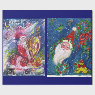 CHRISTMAS NIGHT /SANTA CLAUS SPIELHARP GESCHENKPAPIER