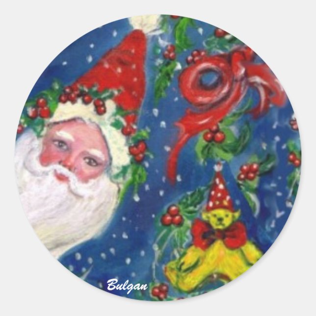 CHRISTMAS NIGHT / SANTA RUNDER AUFKLEBER (Vorderseite)