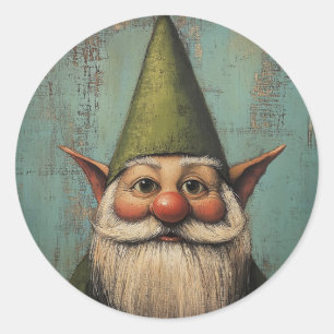 Christmas Nisse - Traditionelle nordische Urlaubsk Runder Aufkleber