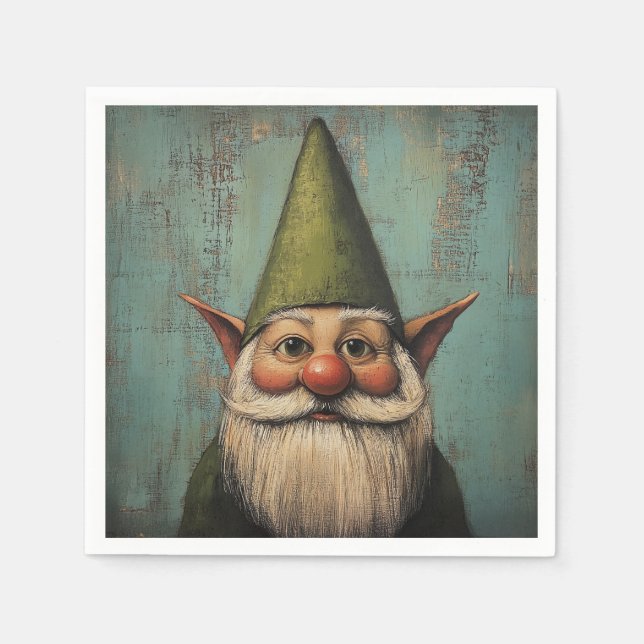 Christmas Nisse - Traditionelle nordische Urlaubsk Serviette (Vorderseite)