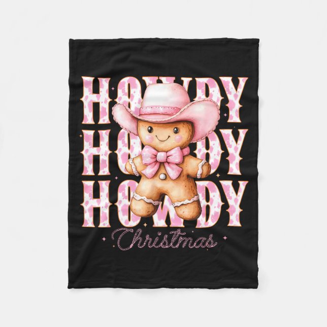 Christmas Nk Gingerbread Cowboy Cowgirl Howdy West Fleecedecke (Vorderseite)