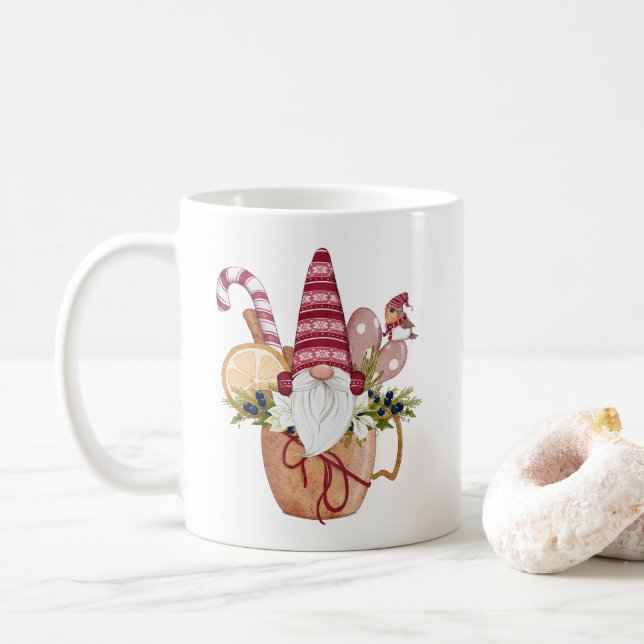 Christmas Nordic Funny Gnome Kaffeetasse (Mit Donut)