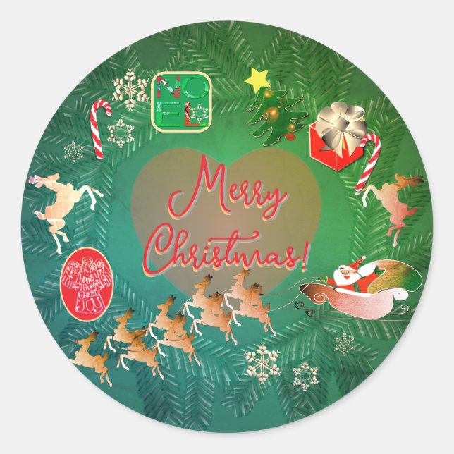 Christmas Nostalgia  Runder Aufkleber (Vorderseite)