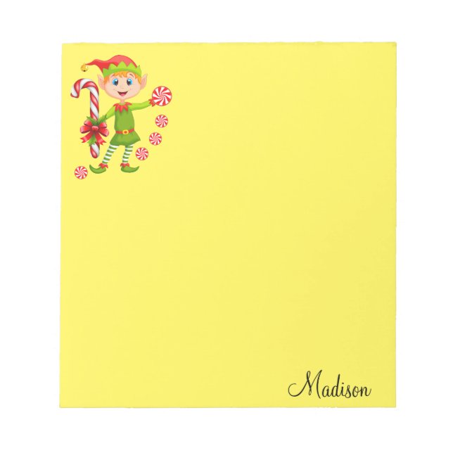 Christmas Notepad Elf Peppermint Notizblock (Vorderseite)