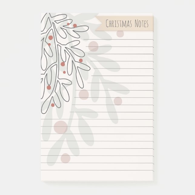 Christmas notes abstract mistletoe drawing post-it klebezettel (Vorderseite)
