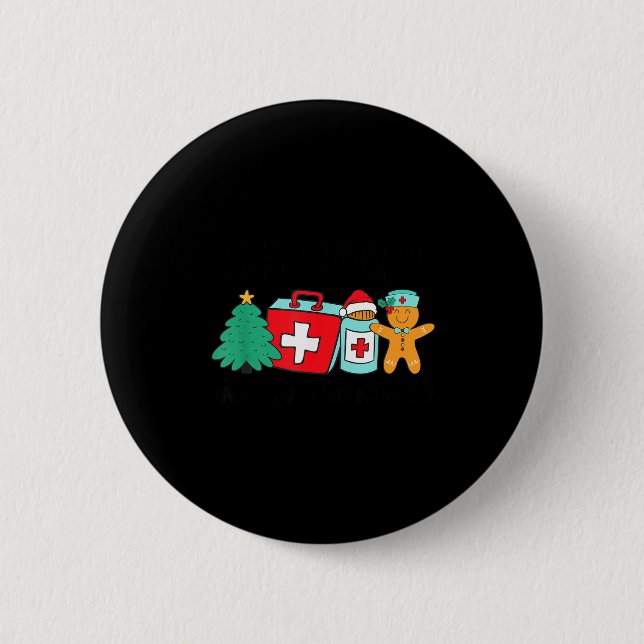 Christmas Nurse Have You Tried Icing It Gingerbrea Button (Vorderseite)