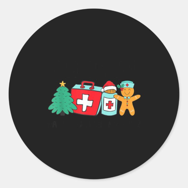 Christmas Nurse Have You Tried Icing It Gingerbrea Runder Aufkleber (Vorderseite)