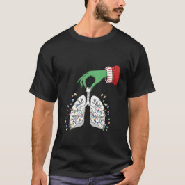 Christmas Nurse Respiratory Therapist Lung Tree T-Shirt