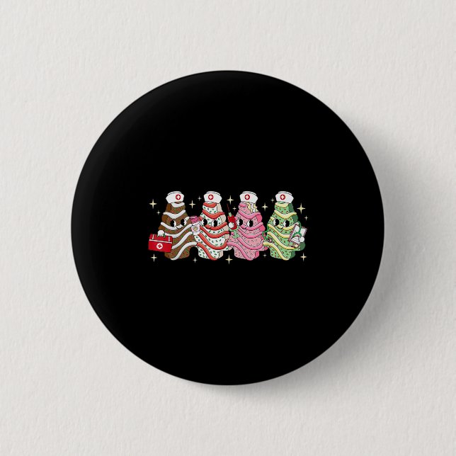 Christmas Nurse Tree Cake Emergency Christmas Rn E Button (Vorderseite)