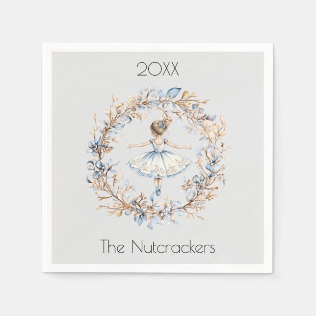 Christmas Nutcracker Ballerina Watercolor Serviette (Vorderseite)