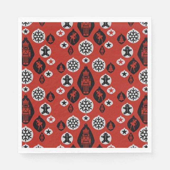 Christmas Nutcracker Baubles Serviette (Vorderseite)