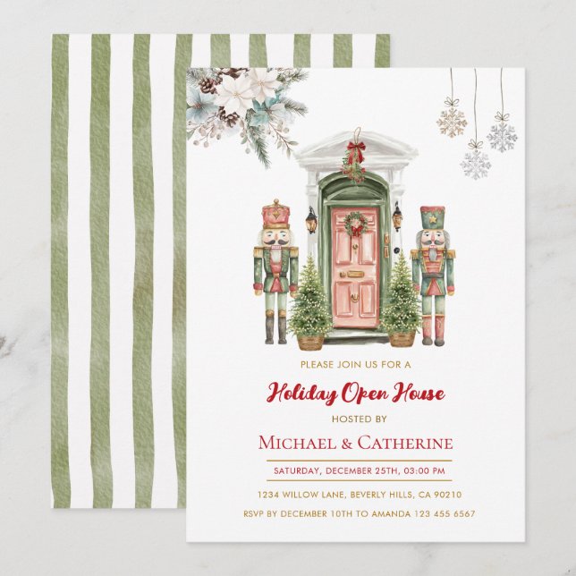 Christmas Nutcracker Holiday Open House Invitation Einladung (Vorne/Hinten)