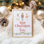 Christmas Nutcracker Hot Chocolate Bar Poster<br><div class="desc">Weihnachts Nutcracker Party heiße Schokolade Bar Zeichen mit goldenen Sternen.</div>
