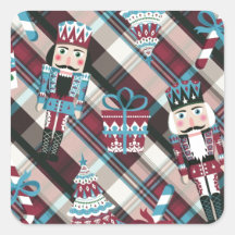 Christmas Nutcracker Kariert Blue Burgund
