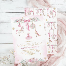 Christmas Nutcracker One DerLand pink ballet baby  Einladung