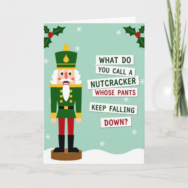 Christmas Nutcracker Pants Joke Karte (Vorderseite)