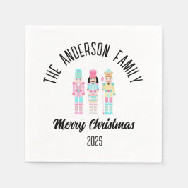 Christmas Nutcracker Pastel Personalized Name Serviette