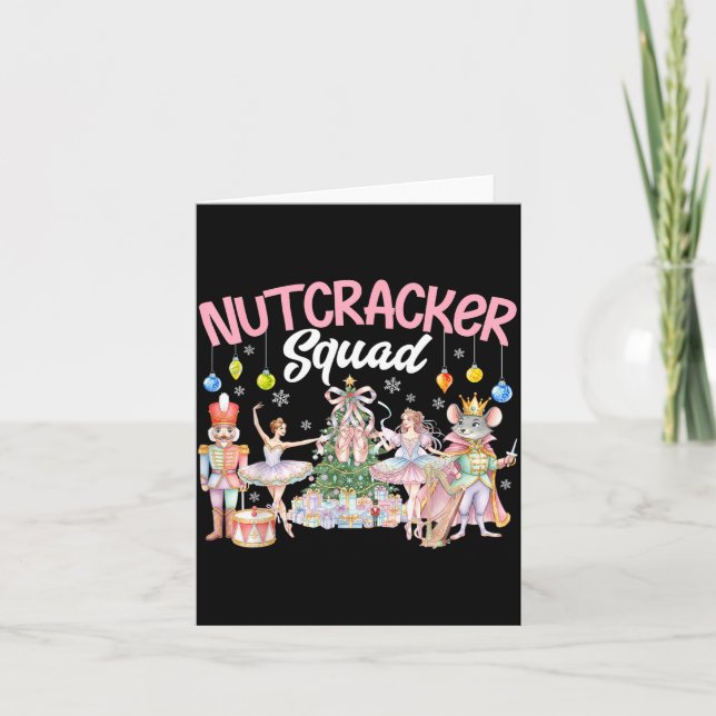 Christmas Nutcracker Squad Ballet Family Matching  Karte (Vorderseite)
