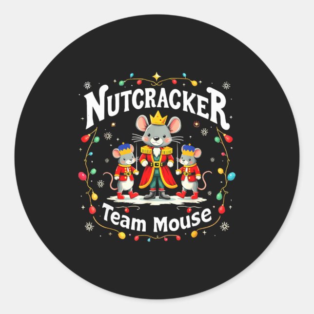 Christmas Nutcracker Team Mouse Funny Soldier Xmas Runder Aufkleber (Vorderseite)