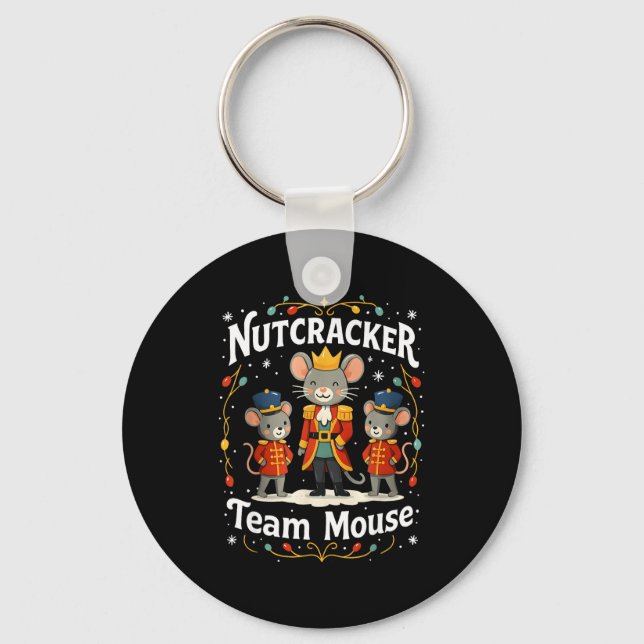 Christmas Nutcracker Team Mouse Funny Soldier Xmas Schlüsselanhänger (Vorderseite)