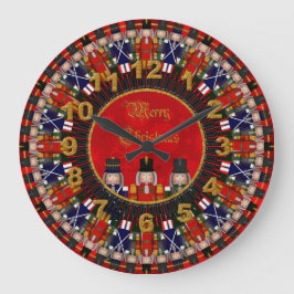 Christmas Nutcracker Trio, Style 2-ROUND CLOCK Große Wanduhr