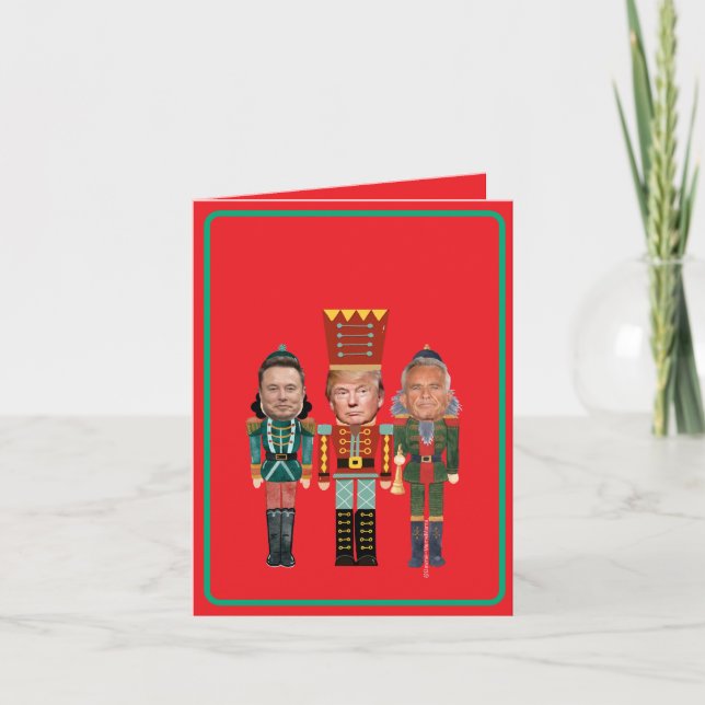 Christmas Nutcracker Trump Kennedy Grußkarte Ankündigung (Vorderseite)
