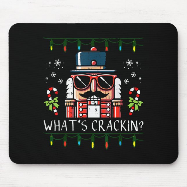 Christmas Nutcracker Whats Crackin Funny Xmas Men  Mousepad (Vorne)