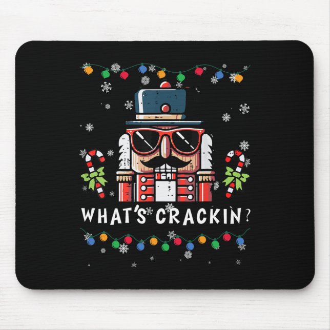 Christmas Nutcracker Whats Crackin Funny Xmas Men  Mousepad (Vorne)