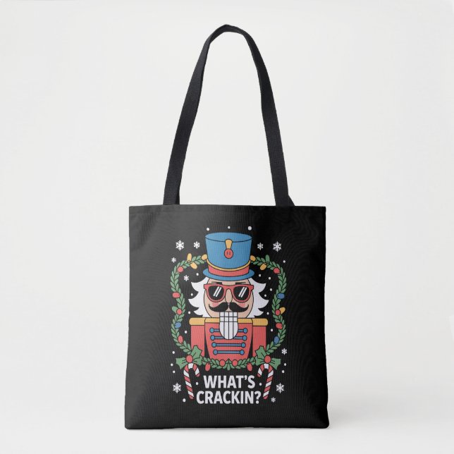 Christmas Nutcracker Whats Crackin Funny Xmas Tasche (Vorderseite)