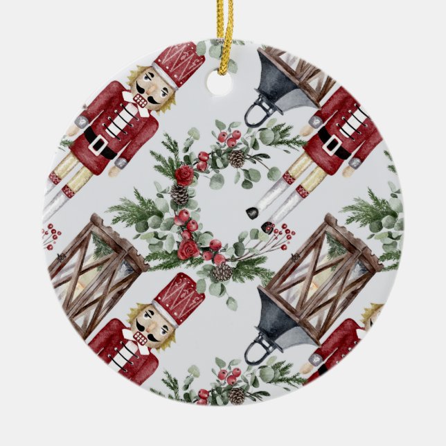 Christmas nutcrackers and lanterns keramik ornament (Vorne)
