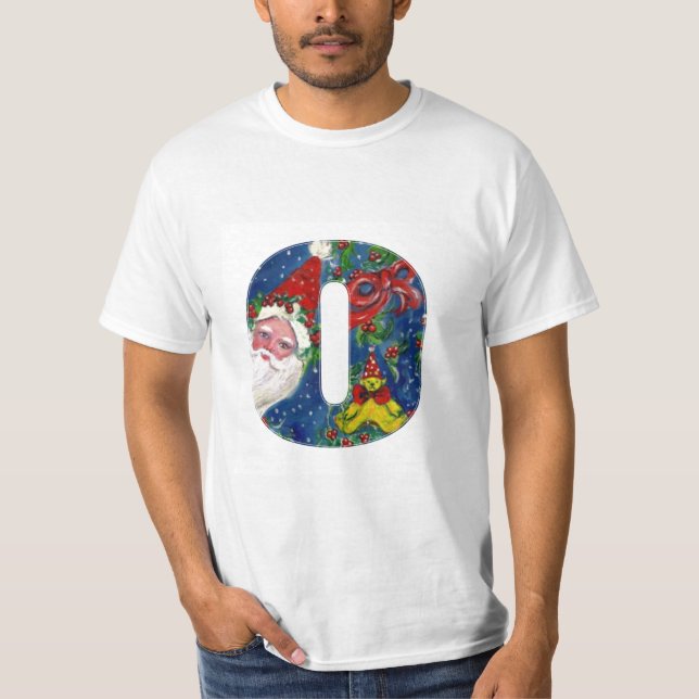 CHRISTMAS O SCHREIBEN / SANTA CLAUS MIT ROTEM RIBB T-Shirt (Vorderseite)