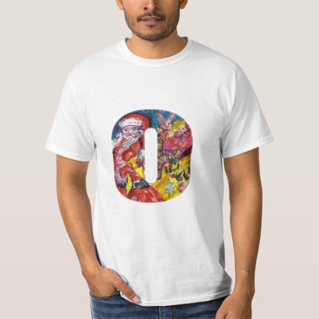 CHRISTMAS O SCHREIBEN / SANTA MIT GIFTMONOGRAMM T-Shirt (Vorderseite)