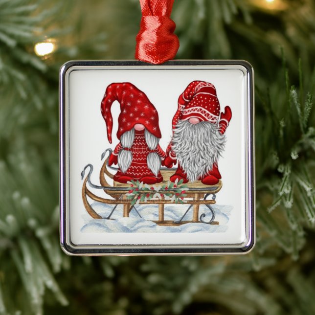 **CHRISTMAS oder WINTER GNOME** CHRISTMAS ORNANATI Ornament Aus Metall (Baum)