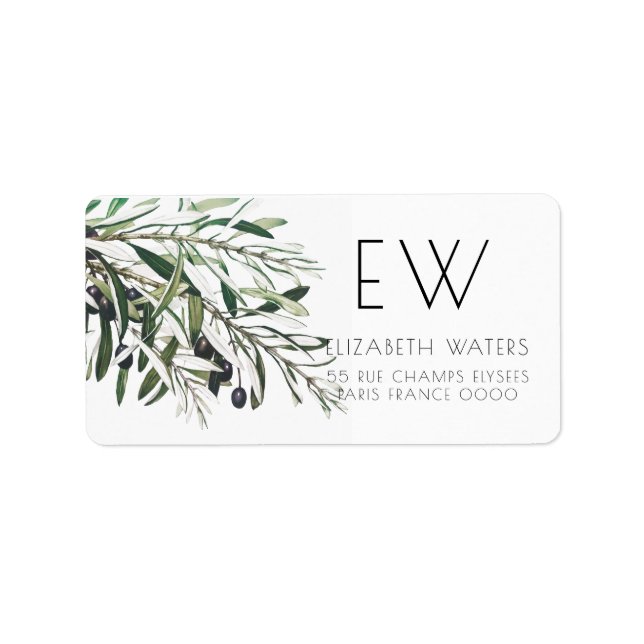 CHRISTMAS OLIVE BRANCH-ADRESSE ETIKETTIEREN ADRESSAUFKLEBER (Vorne)